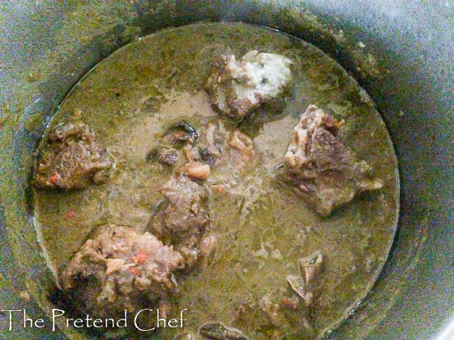 Miyan kuka in a pot