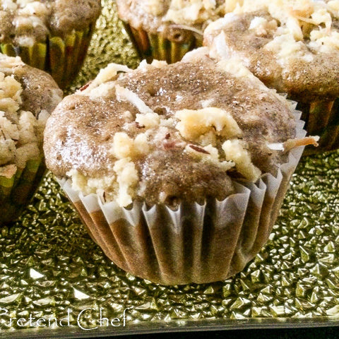 Soft, sweet, moist & flavourful Healthy mango muffin with coconut crumb