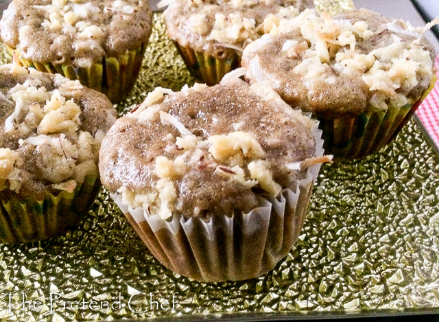 Soft, sweet, moist & flavourful Healthy mango muffins with coconut crumb