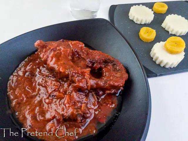 Sweet Tomato Paste Stew with fried fish