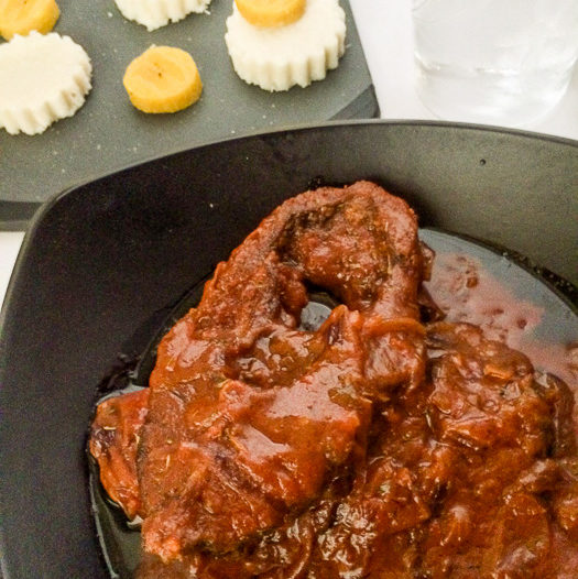 Sweet Tomato Paste Stew with fried fish