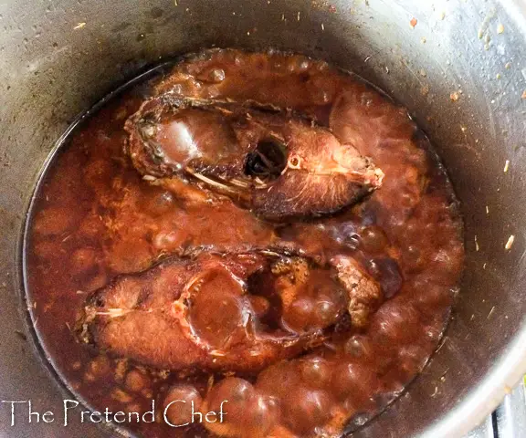 Sweet Tomato Paste Stew with fried fish