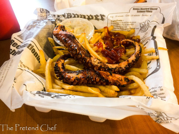 octopus and fries from St. Lawrence market