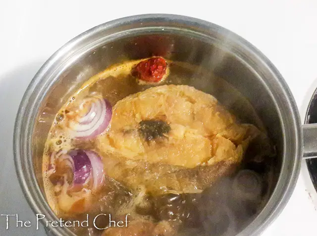 stockfish pepper soup cooking in a pot