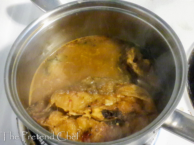 stockfish pepper soup cooking in a pot