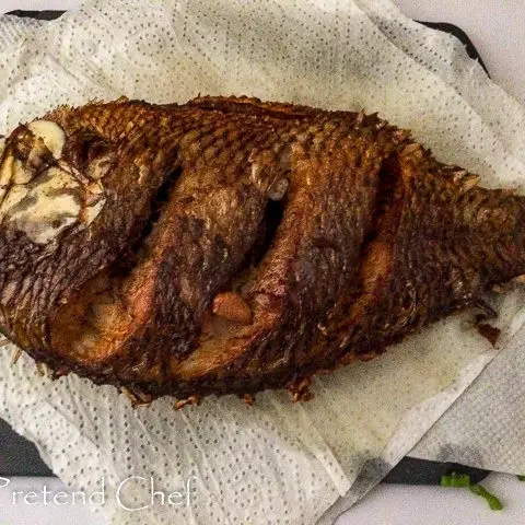 Fried whole fish for Jamaican escovitch fish
