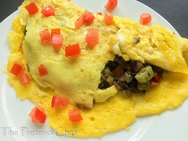 Fluffy and wholesome mushroom omelette
