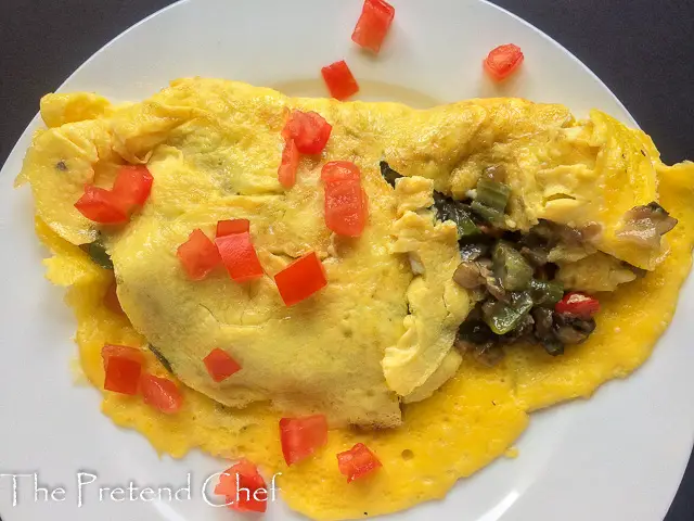 Fluffy and wholesome mushroom omelette