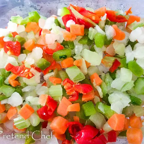 mixed chopped vegetable for Mushroom Soup