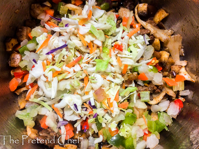 vegetables added to Mushroom Soup