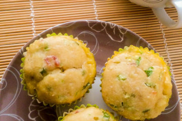 savoury bacon and egg muffins with tomato soup