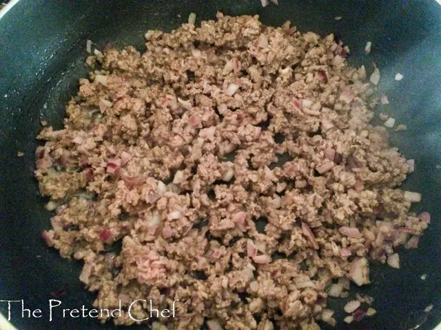 minced meat in a frying pan