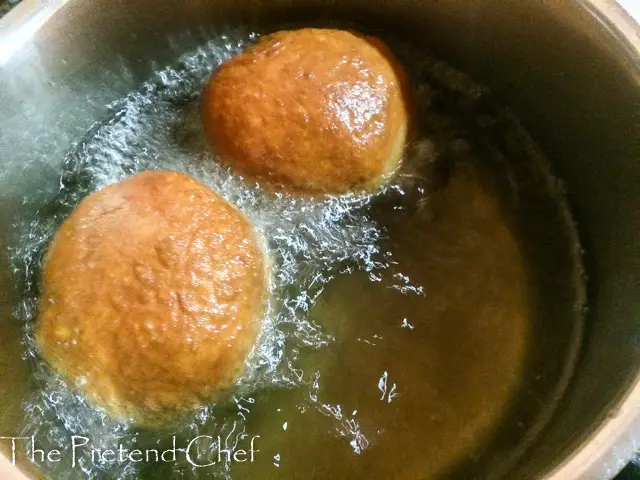 Beef and Rice filled Buns frying