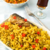 Vibrant Nigerian green curry rice