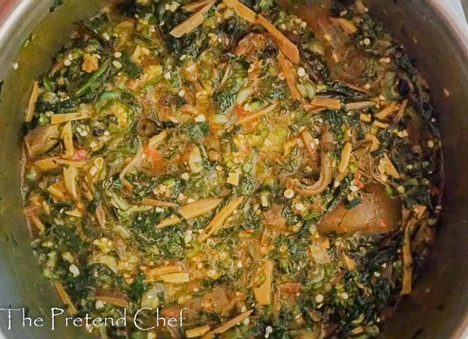 Ofe ugba, Ugba soup in a pot