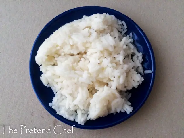 cooked rice in a plate