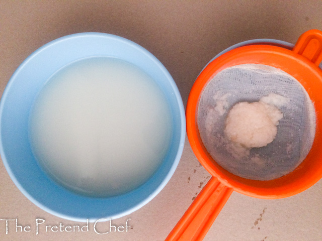 sieve containing rice chaff