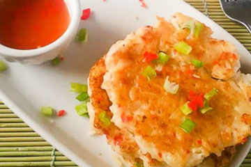 Light, crispy and tender Cooked Rice Pancake with Leftover Rice