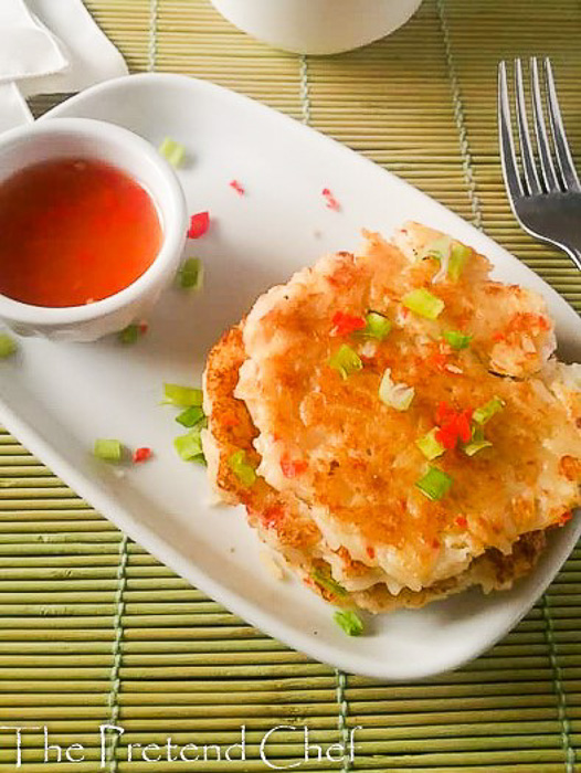 Light, crispy and tender Cooked Rice Pancake with Leftover Rice