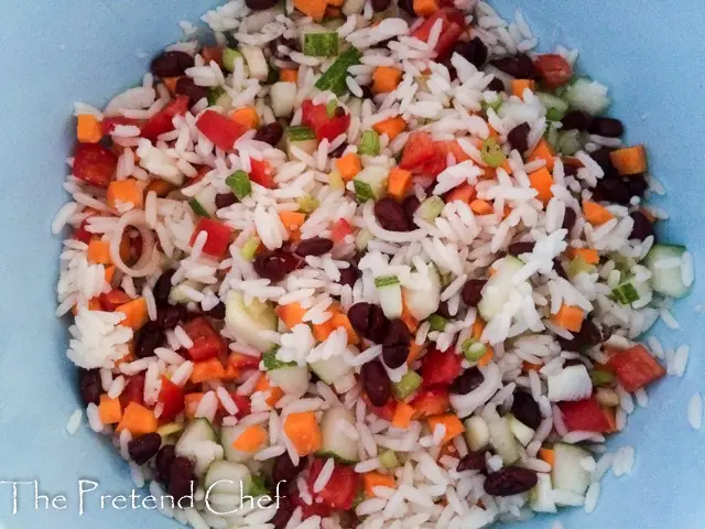 Simple Rice Salad in a bowl