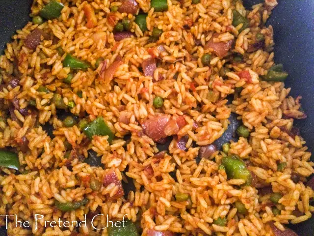 Nigerian Tomato Rice recipe using leftover rice and yaji