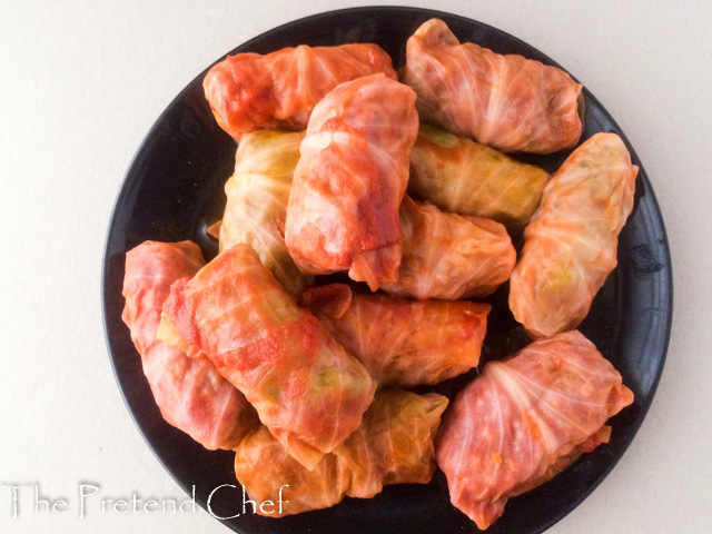 cooked Stuffed Cabbage roll in a plate