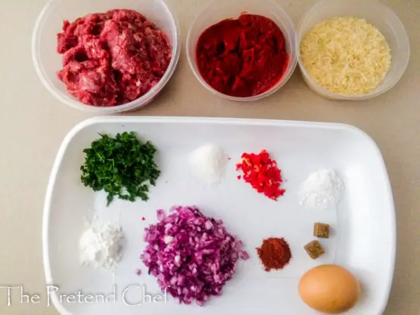 Ingredients for Stuffed Cabbage roll in a tray