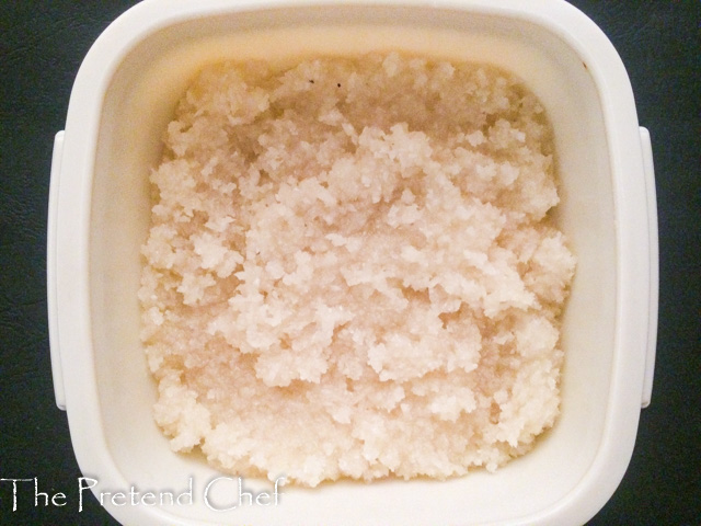 White Jamaican Grater Cake in a bowl