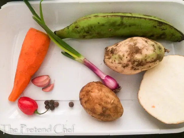 Ingredients for Hearty Jamaican chicken soup