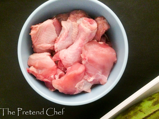 chicken pieces in a bowl