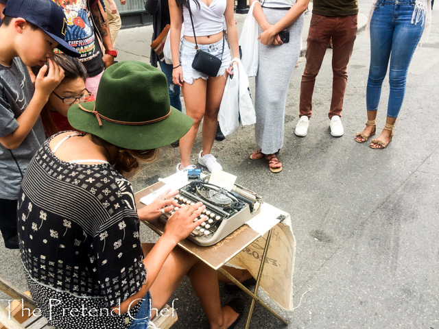 Poet for hire, Pedestrian sunday in Kensington 2018