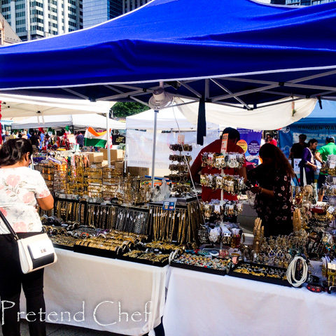 jewelres hanging on stands at taste of india toronto