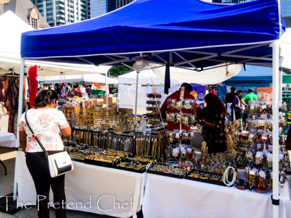 jewelres hanging on stands at taste of india toronto