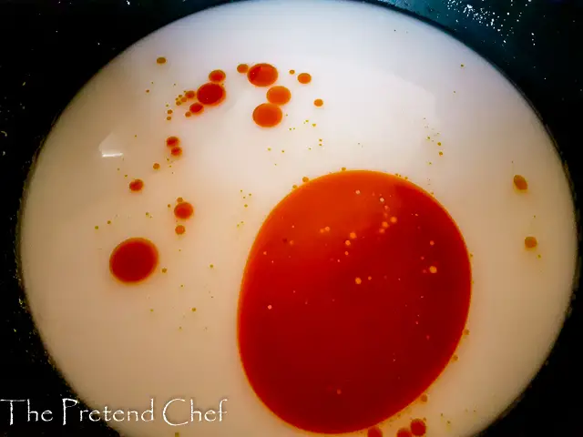 starch slurry with palm oil to show how to make starch (usi)