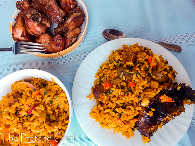 Tender, flavourful Banga Jollof Rice.