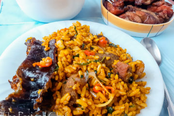 Tender, flavourful Banga Jollof Rice.