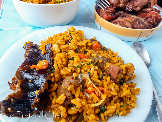 Tender, flavourful Banga Jollof Rice.