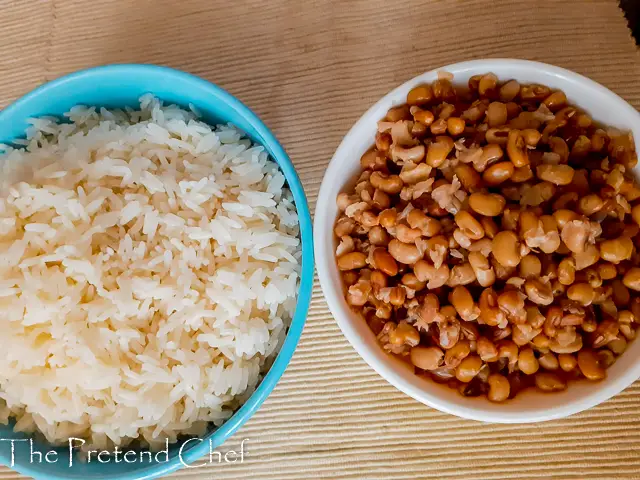 rice and beans in a bowl