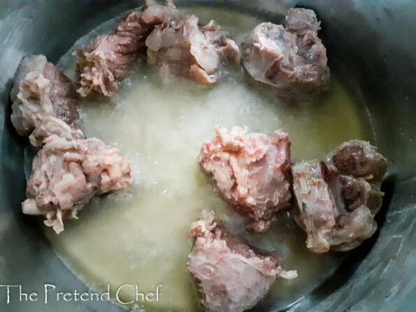 beef frying in hot oil