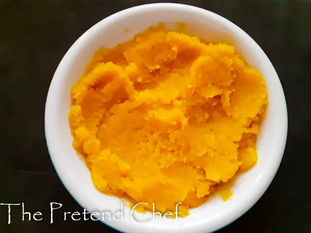 mashed pumpkin in a plate