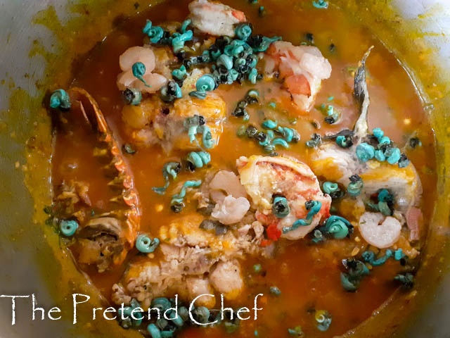 Nigerian Fisherman soup cooking in a pot