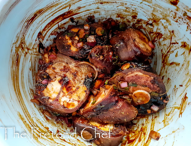 jamaican cowfoot marinating in a bowl