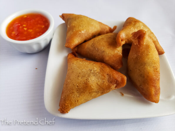 Nigerian Samosas in a plate