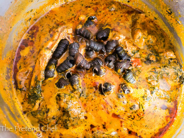 Atama soup in a pot