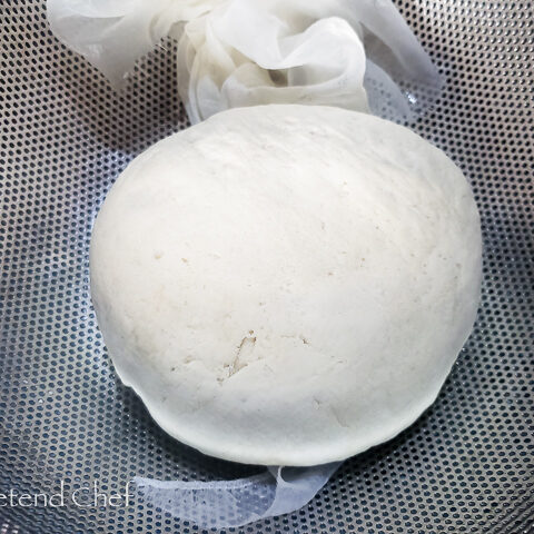 Awara, Soya Bean Tofu, tied in muslin (cheese) cloth