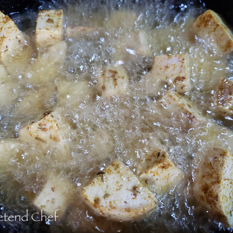 Awara frying in hot oil