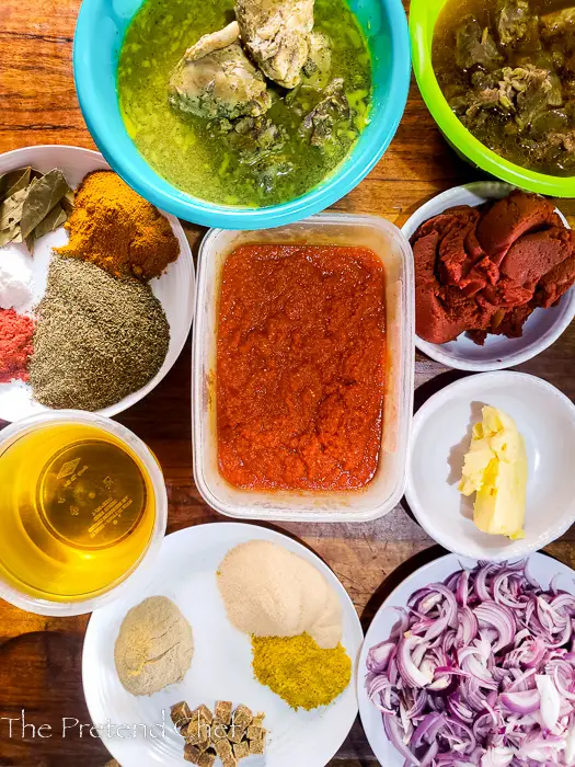Ingredients for smoky party jollof rice