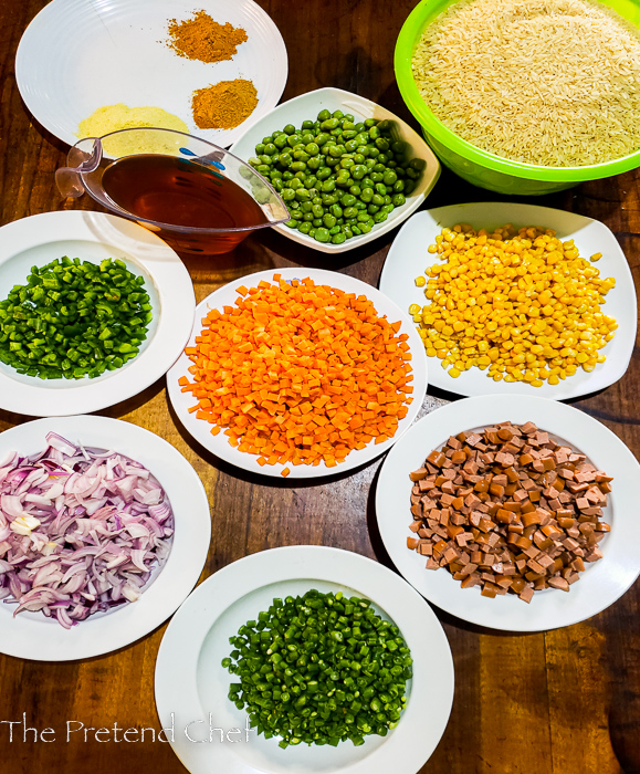 Ingredients for Nigerian Fried Rice