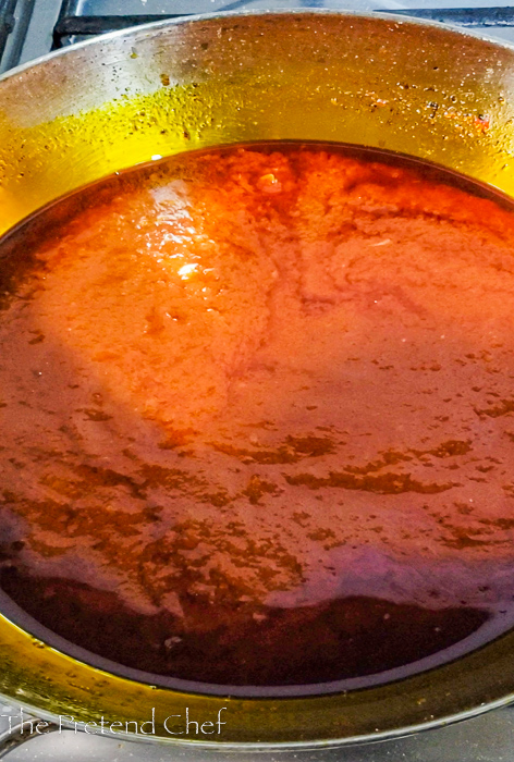 Pepper mix frying in red palm oil