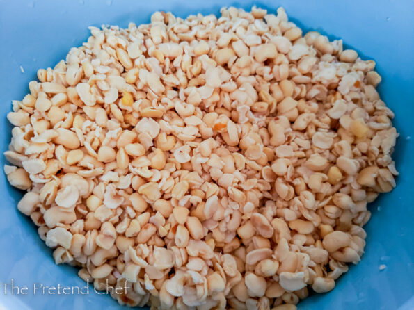 skin removed from beans for moi moi